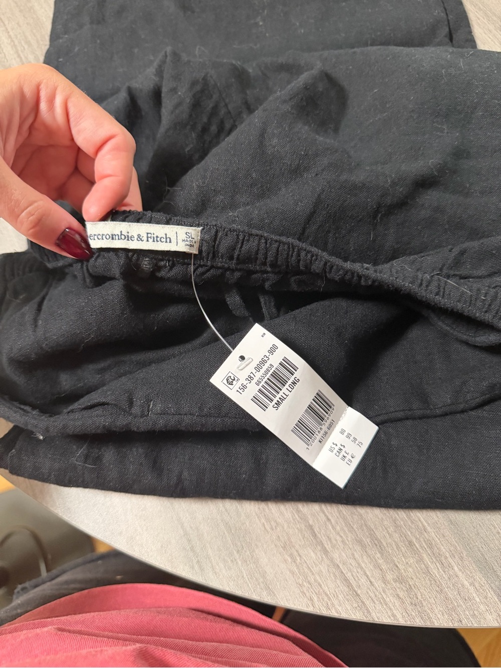 NWT A&F Gemma Linen-Blend Wide Leg Pull-On Pant - Picture 7 of 7